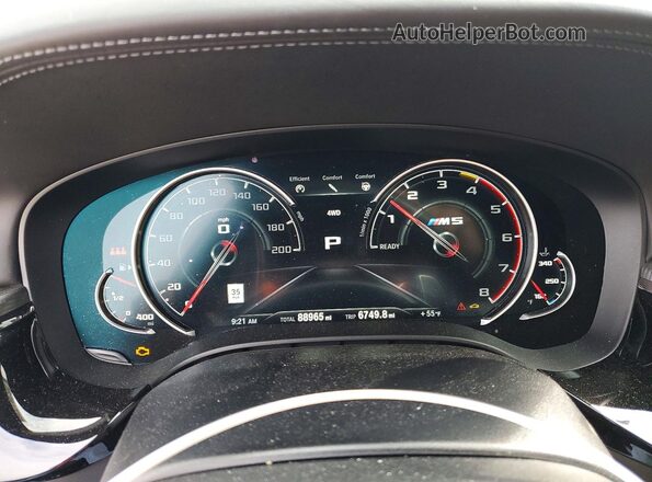 WBSJF0C55KB448566 2019 BMW M5 Black ხელსაწყოთა პანელის ხედი