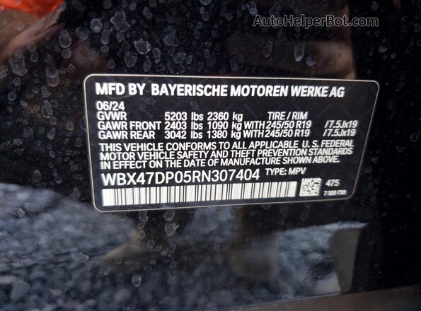 WBX47DP05RN307404 2024 BMW X3 Black 