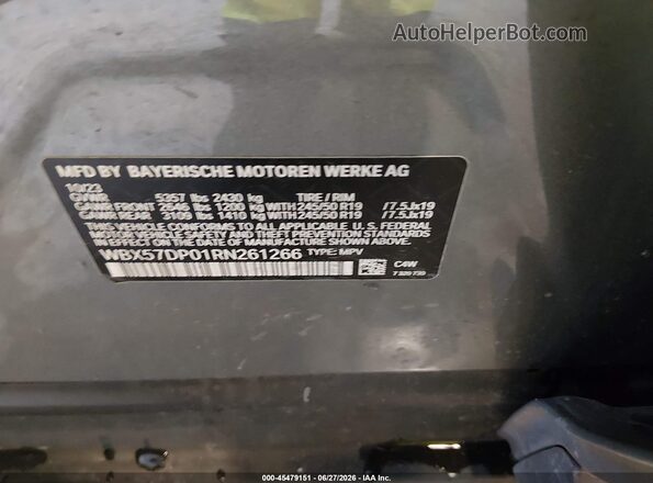 WBX57DP01RN261266 2024 BMW X3 Gray Vista del compartimento del motor