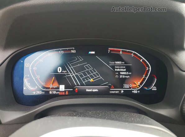 WBX57DP03NN173992 2022 BMW X3 Blue Սարքավորումների վահանակի տեսք