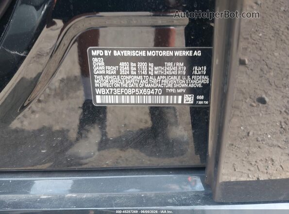 WBX73EF08P5X69470 2023 BMW X1 Black ძრავის განყოფილების ხედი