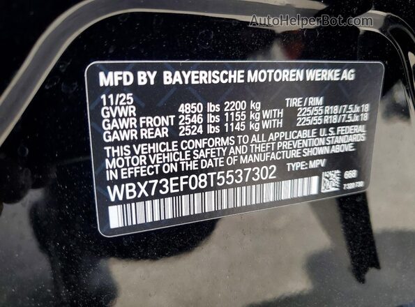 WBX73EF08T5537302 2026 BMW X1 Black 360 interior view