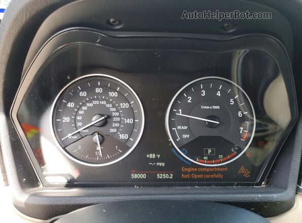 WBXHT3C33G5E56496 2016 BMW X1 White Սարքավորումների վահանակի տեսք