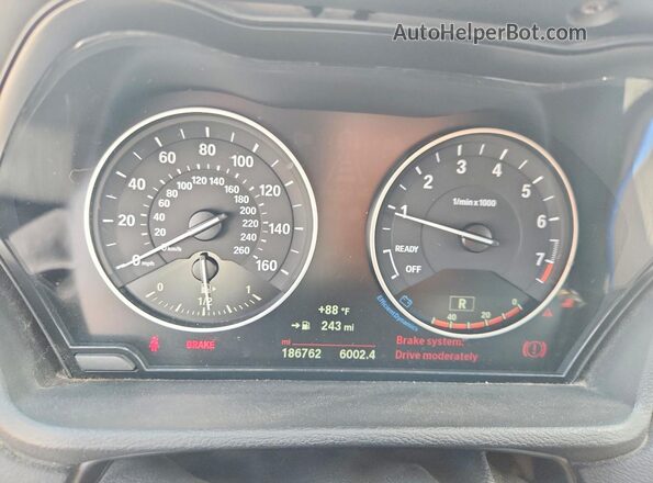 WBXHT3C37H5F80031 2017 BMW X1 Blue Instrument cluster view