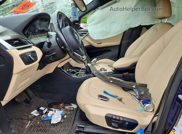WBXHT3C38G5E53397 2016 BMW X1 Blue Vista interior delantera