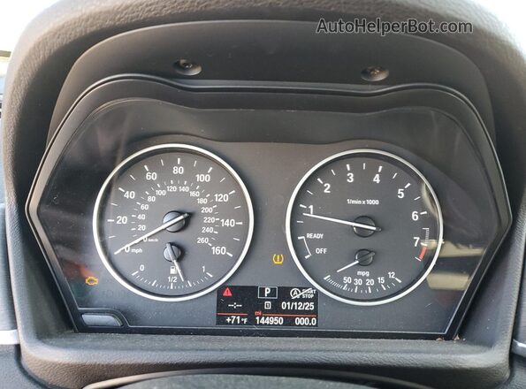 WBXHT3C39G5E51433 2016 BMW X1 Black Սարքավորումների վահանակի տեսք