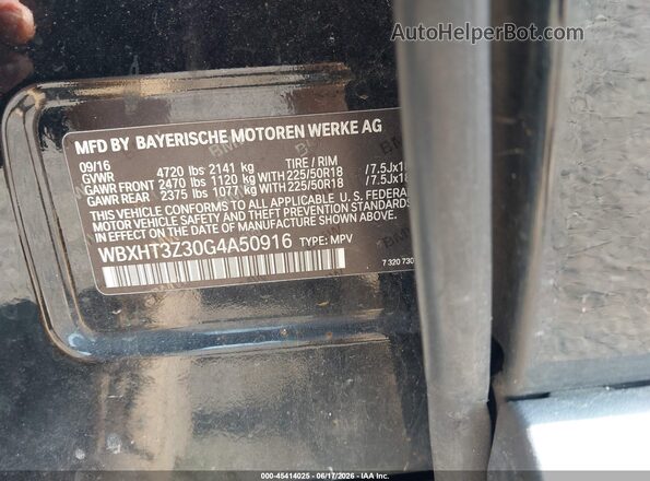 WBXHT3Z30G4A50916 2016 BMW X1 Black 
