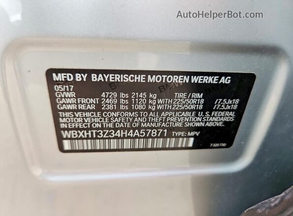 WBXHT3Z34H4A57871 2017 BMW X1 Серебряный Вид подкапотного пространства
