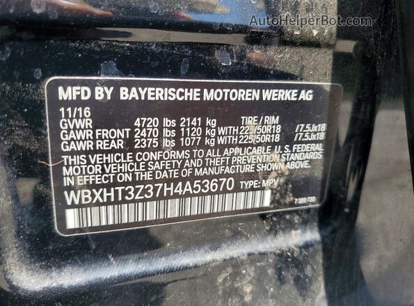 WBXHT3Z37H4A53670 2017 BMW X1 Black 