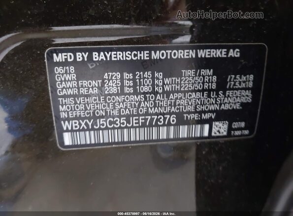 WBXYJ5C35JEF77376 2018 BMW X2 Brown Engine compartment view