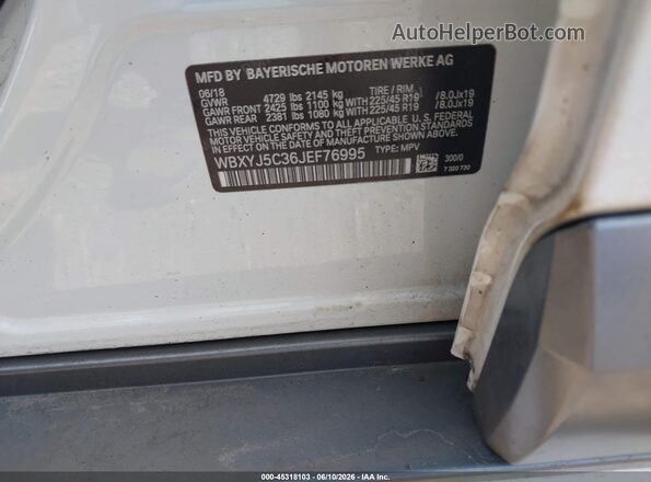 WBXYJ5C36JEF76995 2018 BMW X2 White Vista del compartimento del motor