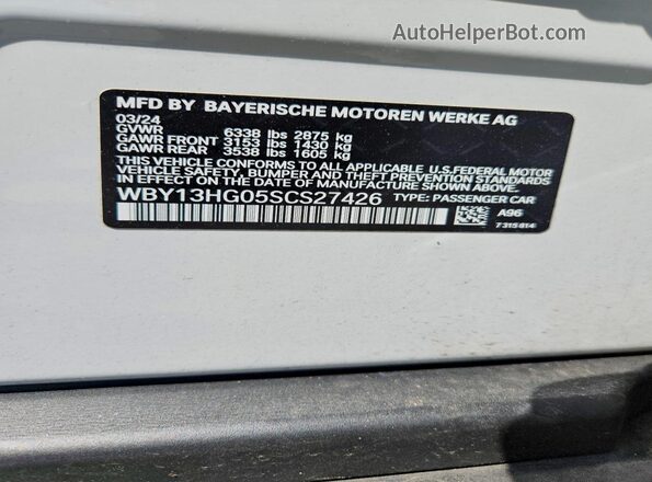 WBY13HG05SCS27426 2025 BMW OTHER White 
