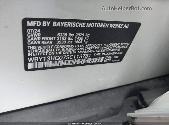 WBY13HG07SCT13787 2025 BMW OTHER White Вид підкапотного простору