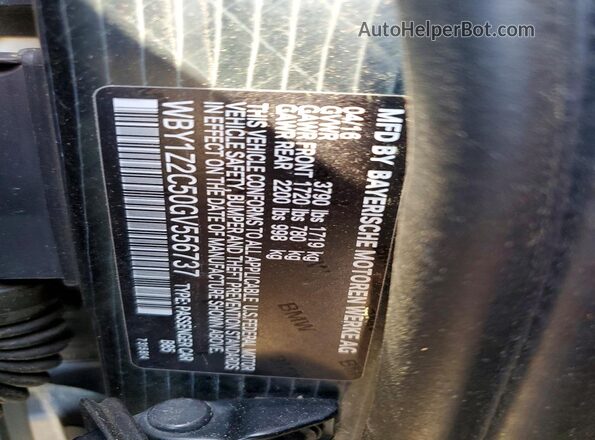 WBY1Z2C50GV556737 2016 BMW I3 White Вид підкапотного простору