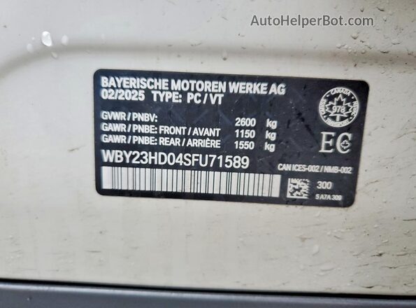 WBY23HD04SFU71589 2025 BMW I4 White Widok komory silnika