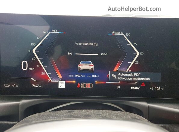 WBY23HD06SFU51702 2025 BMW I4 White Вид щитка приладів