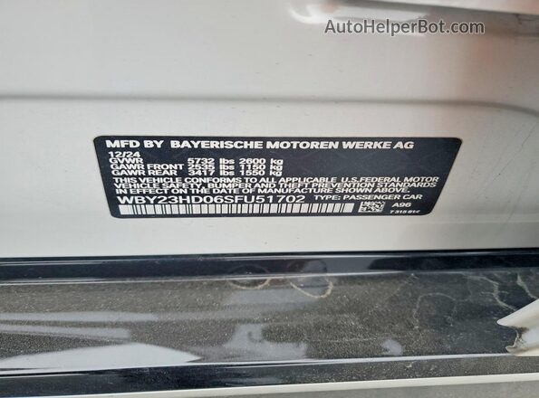 WBY23HD06SFU51702 2025 BMW I4 White Вид підкапотного простору