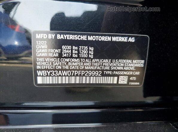 WBY33AW07PFP29992 2023 BMW I4 Black 