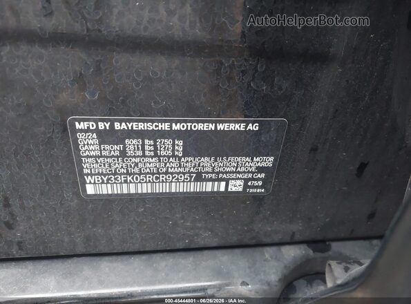 WBY33FK05RCR92957 2024 BMW OTHER Black Շարժիչի բաժամունքի տեսք
