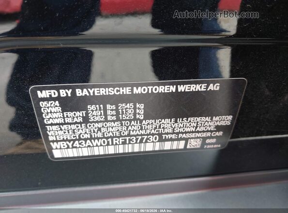 WBY43AW01RFT37730 2024 BMW I4 Black Շարժիչի բաժամունքի տեսք
