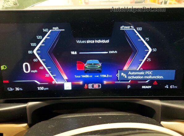 WBY43AW04RFT19111 2024 BMW I4 Green Instrument cluster view