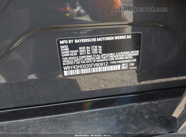 WBY43HD03SFV80912 2025 BMW I4 Gray ძრავის განყოფილების ხედი