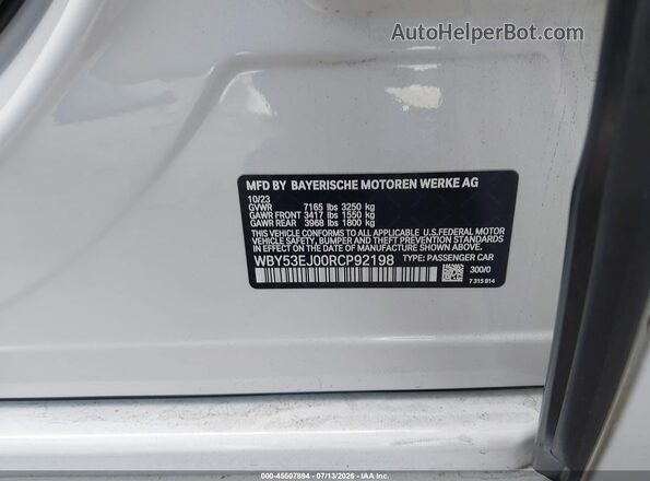 WBY53EJ00RCP92198 2024 BMW OTHER White Շարժիչի բաժամունքի տեսք