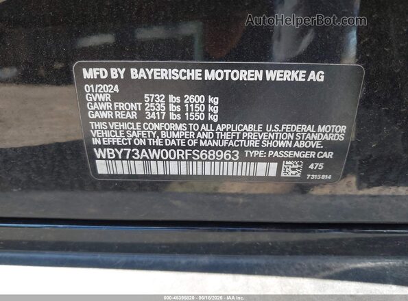 WBY73AW00RFS68963 2024 BMW I4 Черный Вид подкапотного пространства