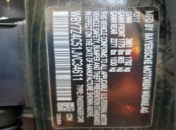 WBY7Z4C51JVC34611 2018 BMW I3 Black Widok komory silnika