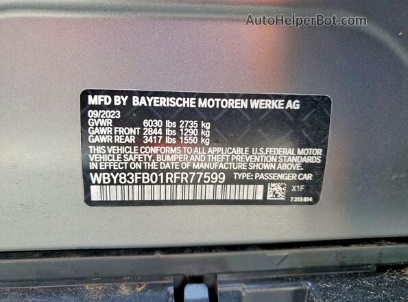 WBY83FB01RFR77599 2024 BMW I4 Silver 