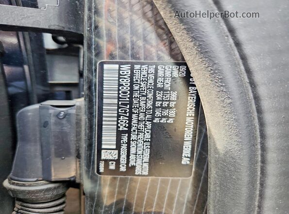 WBY8P8C01L7G74664 2020 BMW I3 Синий Вид наклейки с VIN-кодом