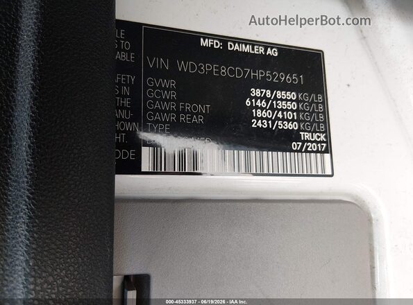 WD3PE8CD7HP529651 2017 MERCEDES-BENZ SPRINTER White Widok komory silnika
