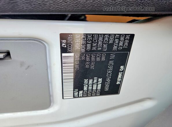 WD3PE8CD7HP559099 2017 MERCEDES-BENZ SPRINTER Белый Вид наклейки с VIN-кодом