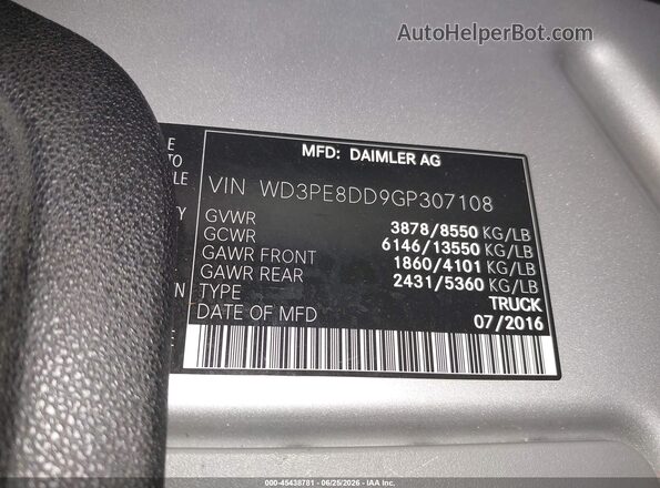 WD3PE8DD9GP307108 2016 MERCEDES-BENZ SPRINTER Gray Vista del compartimento del motor