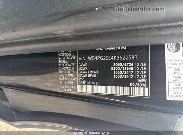 WD4PG2EE4K3522583 2019 MERCEDES-BENZ METRIS Black Widok komory silnika