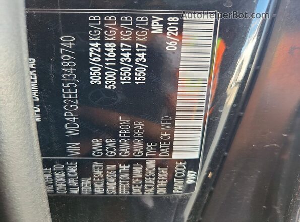 WD4PG2EE5J3489740 2018 MERCEDES-BENZ METRIS Black 