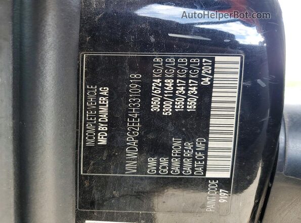 WDAPG2EE4H3310918 2017 MERCEDES-BENZ METRIS Black 