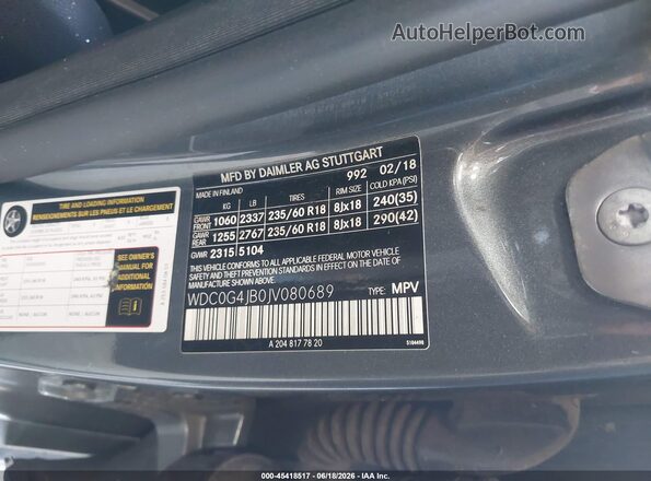 WDC0G4JB0JV080689 2018 MERCEDES-BENZ GLC 300 Gray Engine compartment view