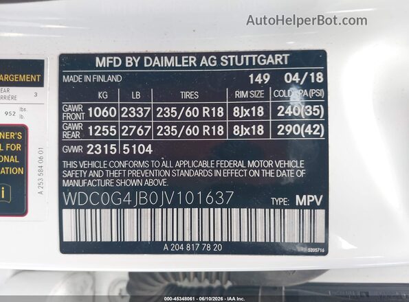 WDC0G4JB0JV101637 2018 MERCEDES-BENZ GLC 300 White ძრავის განყოფილების ხედი