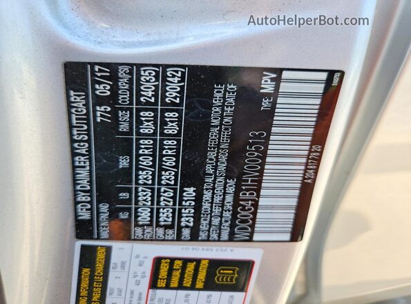 WDC0G4JB1HV009513 2017 MERCEDES-BENZ GLC-CLASS Silver Widok komory silnika