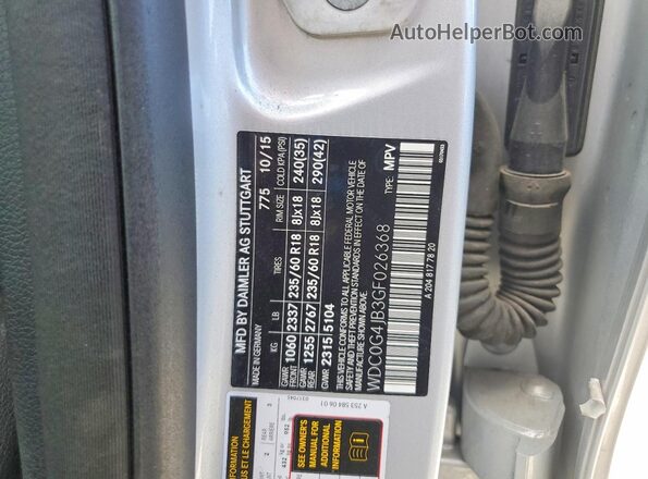 WDC0G4JB3GF026368 2016 MERCEDES-BENZ GLC-CLASS Silver Vista interior de 360 grados