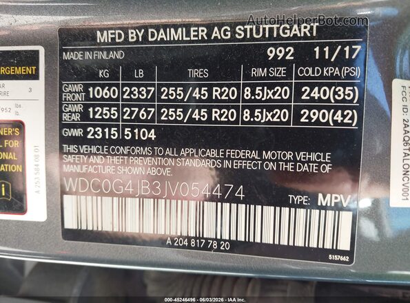 WDC0G4JB3JV054474 2018 MERCEDES-BENZ GLC 300 Gray Engine compartment view