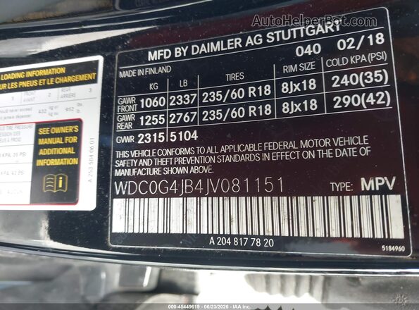 WDC0G4JB4JV081151 2018 MERCEDES-BENZ GLC 300 Черный Вид подкапотного пространства