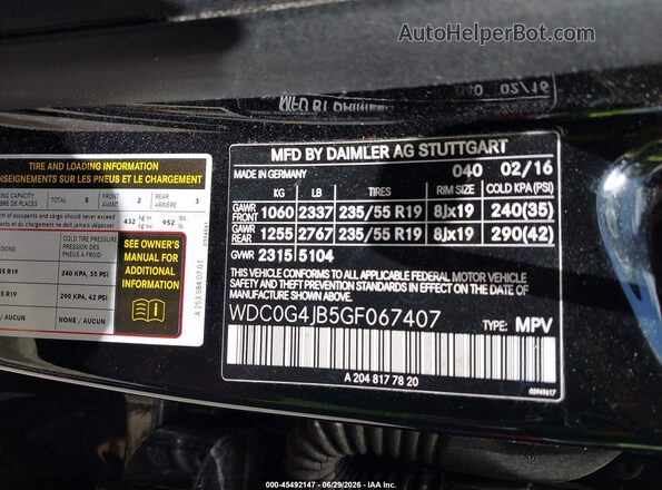 WDC0G4JB5GF067407 2016 MERCEDES-BENZ GLC-CLASS Black Vista del compartimento del motor