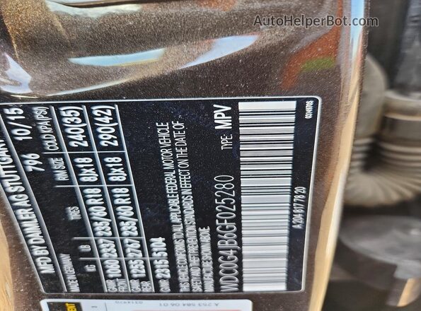 WDC0G4JB6GF025280 2016 MERCEDES-BENZ GLC-CLASS Brown Vista de la etiqueta del VIN