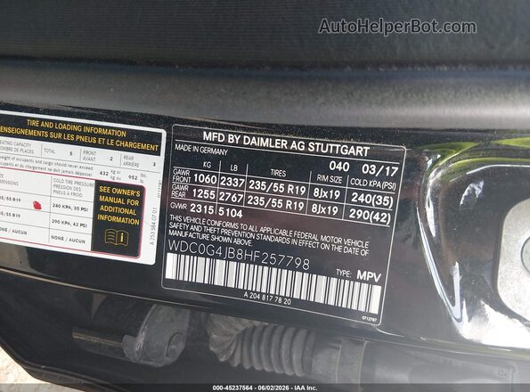 WDC0G4JB8HF257798 2017 MERCEDES-BENZ GLC 300 Black 
