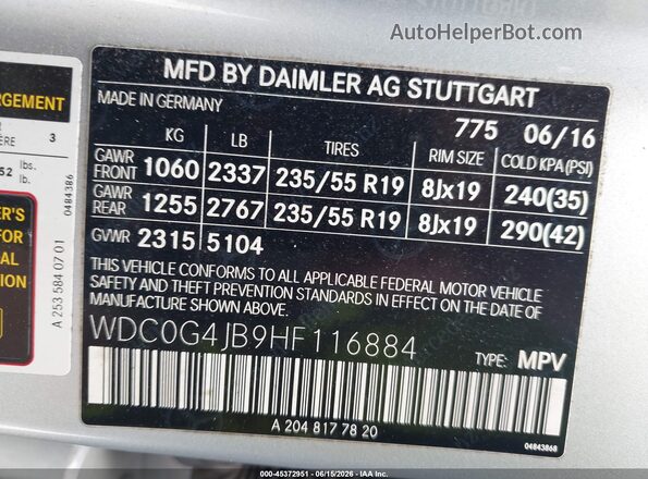WDC0G4JB9HF116884 2017 MERCEDES-BENZ GLC 300 Silver Вид підкапотного простору
