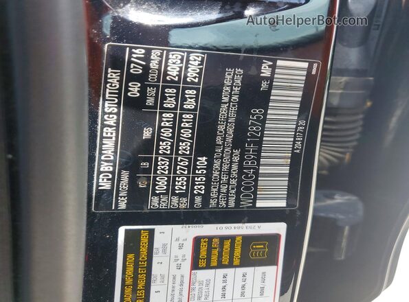 WDC0G4JB9HF128758 2017 MERCEDES-BENZ GLC-CLASS Black ძრავის განყოფილების ხედი