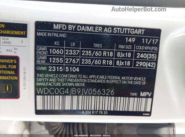 WDC0G4JB9JV056326 2018 MERCEDES-BENZ GLC 300 Белый Вид подкапотного пространства