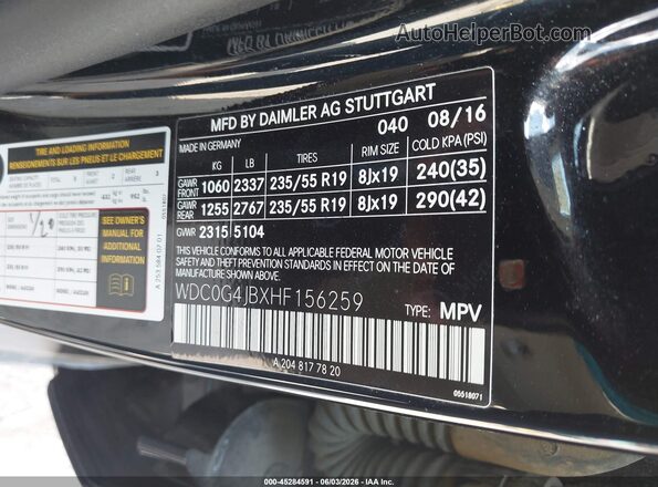 WDC0G4JBXHF156259 2017 MERCEDES-BENZ GLC 300 Black 